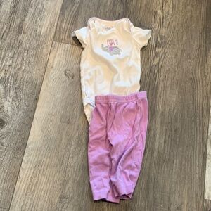 Child of mine White and Purple Baby Outfit